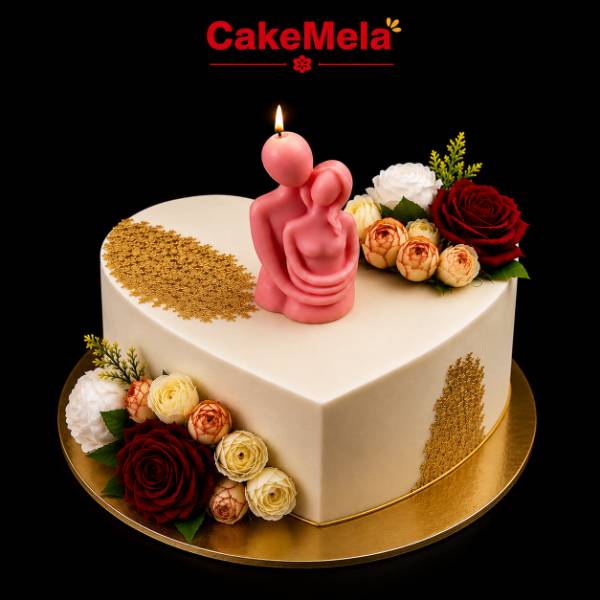 Golden Aroma Heart Cake | 2 Pound ✨ — cake delivery in Ranchi