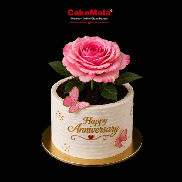 Rose Blossom Anniversary Cake | 2 Pound 🌸 — cake delivery in Ranchi