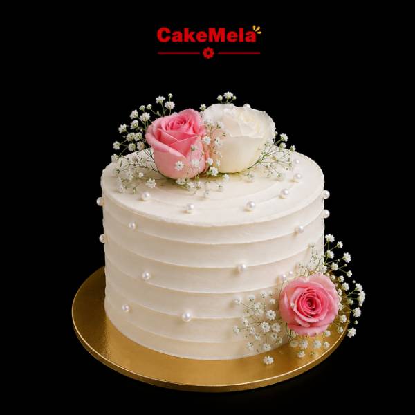 Pearl Rose Anniversary Cake | 2 Pound 🌸 — cake delivery in Ranchi