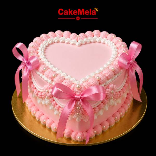Pink Pearl Heart Cake | 2 Pound 🎀 — cake delivery in Ranchi