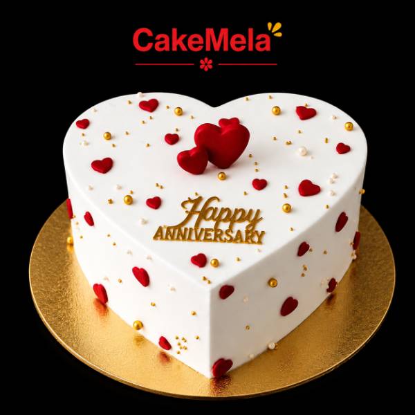 Golden Heart Anniversary Cake ❤️ — cake delivery in Ranchi