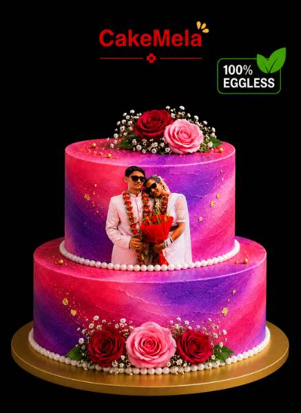 Elegant Anniversary Photo Cake — cake delivery in Ranchi