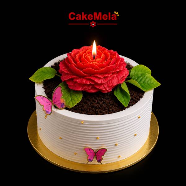 Bloom Candle Cake | 2 Pound 🌹 — cake delivery in Ranchi